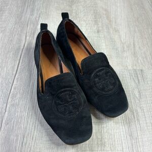 Tory Burch Leigh Loafer In Perfect Black Supple Suede Leather Women's Size 6 M